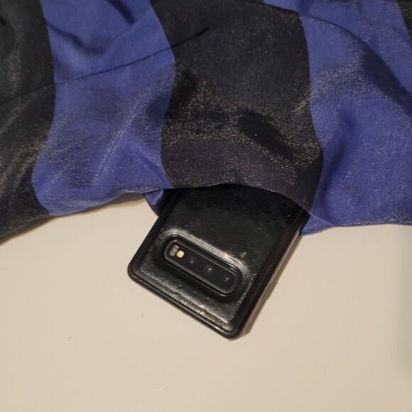 POCKETS SHIMMER BANANA REPUBLIC BLUE BLACK STRIPES CAREER SHEATH DRESS 2 SMALL - Picture 6 of 10